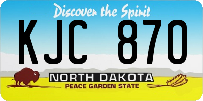 ND license plate KJC870