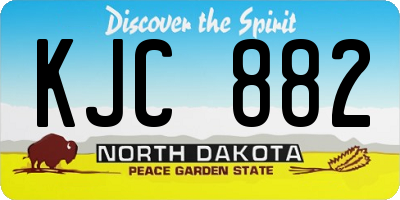 ND license plate KJC882