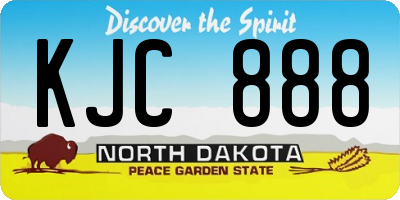 ND license plate KJC888