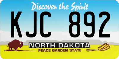 ND license plate KJC892