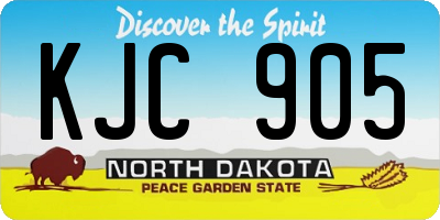 ND license plate KJC905