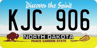 ND license plate KJC906