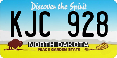 ND license plate KJC928