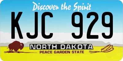 ND license plate KJC929