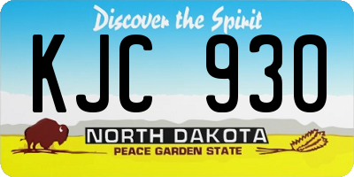 ND license plate KJC930