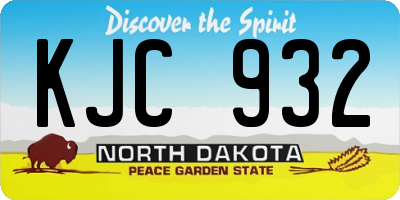 ND license plate KJC932