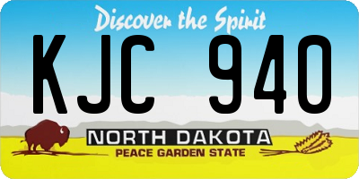 ND license plate KJC940