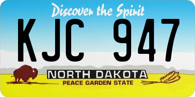 ND license plate KJC947