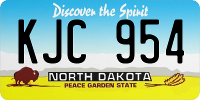 ND license plate KJC954