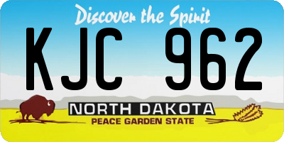 ND license plate KJC962
