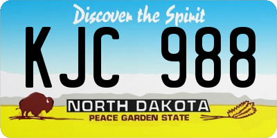 ND license plate KJC988