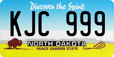 ND license plate KJC999