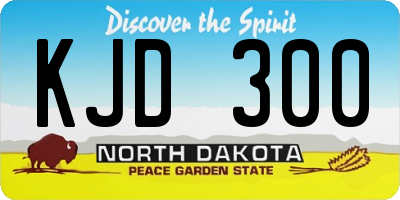 ND license plate KJD300