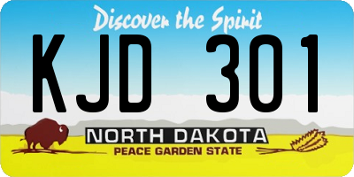 ND license plate KJD301