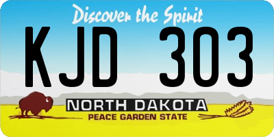 ND license plate KJD303