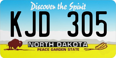 ND license plate KJD305