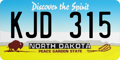 ND license plate KJD315