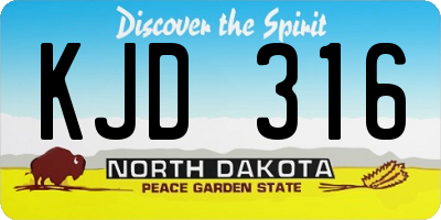 ND license plate KJD316