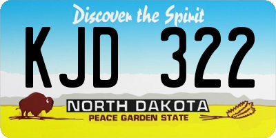 ND license plate KJD322