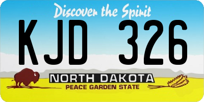 ND license plate KJD326