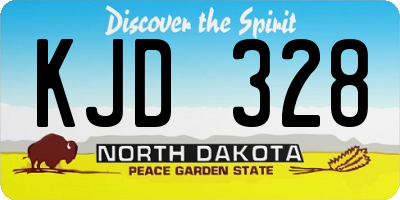 ND license plate KJD328