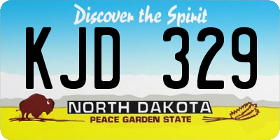 ND license plate KJD329
