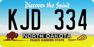 ND license plate KJD334