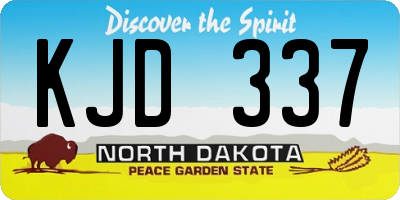 ND license plate KJD337