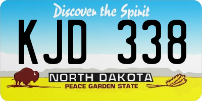 ND license plate KJD338