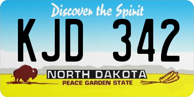 ND license plate KJD342