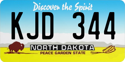 ND license plate KJD344