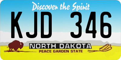 ND license plate KJD346