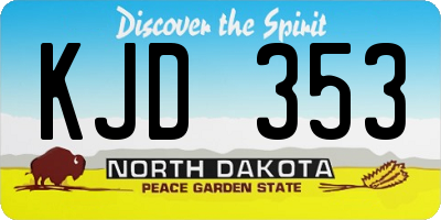 ND license plate KJD353