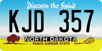 ND license plate KJD357