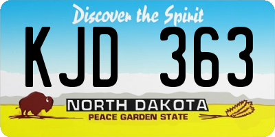 ND license plate KJD363
