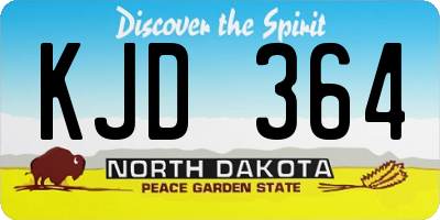 ND license plate KJD364
