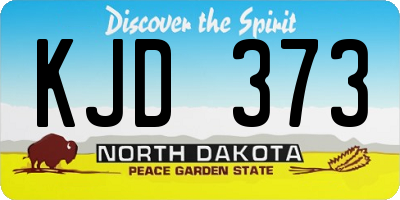 ND license plate KJD373