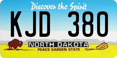 ND license plate KJD380