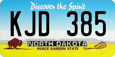 ND license plate KJD385