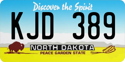 ND license plate KJD389