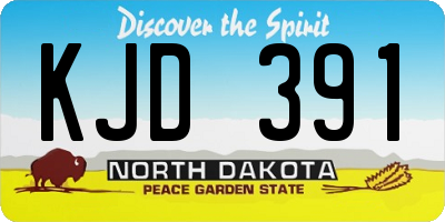 ND license plate KJD391