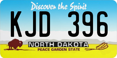 ND license plate KJD396
