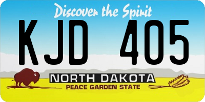 ND license plate KJD405