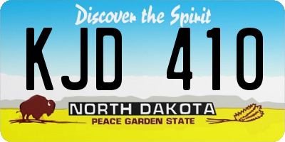 ND license plate KJD410
