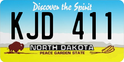 ND license plate KJD411