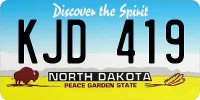 ND license plate KJD419