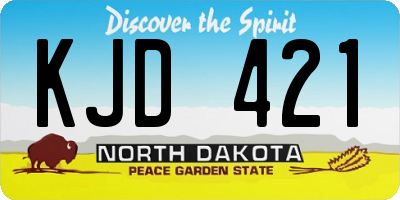 ND license plate KJD421