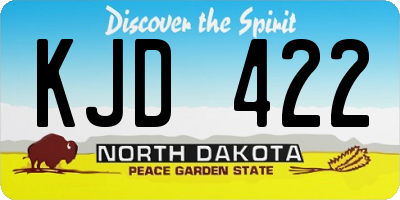 ND license plate KJD422