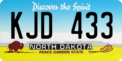 ND license plate KJD433