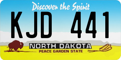 ND license plate KJD441